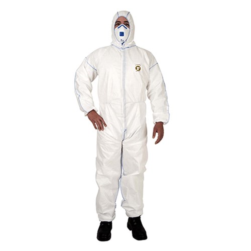 COVERALL DISPOSABLE SMS/ASBESTOS WHITE M 